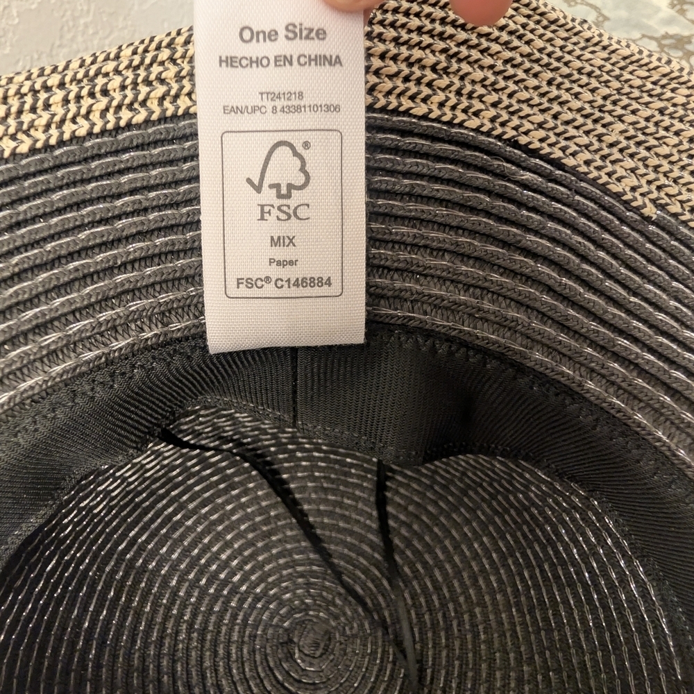 Time and Tru Black and Tan Wide Brim Hat - Picture 7 of 7